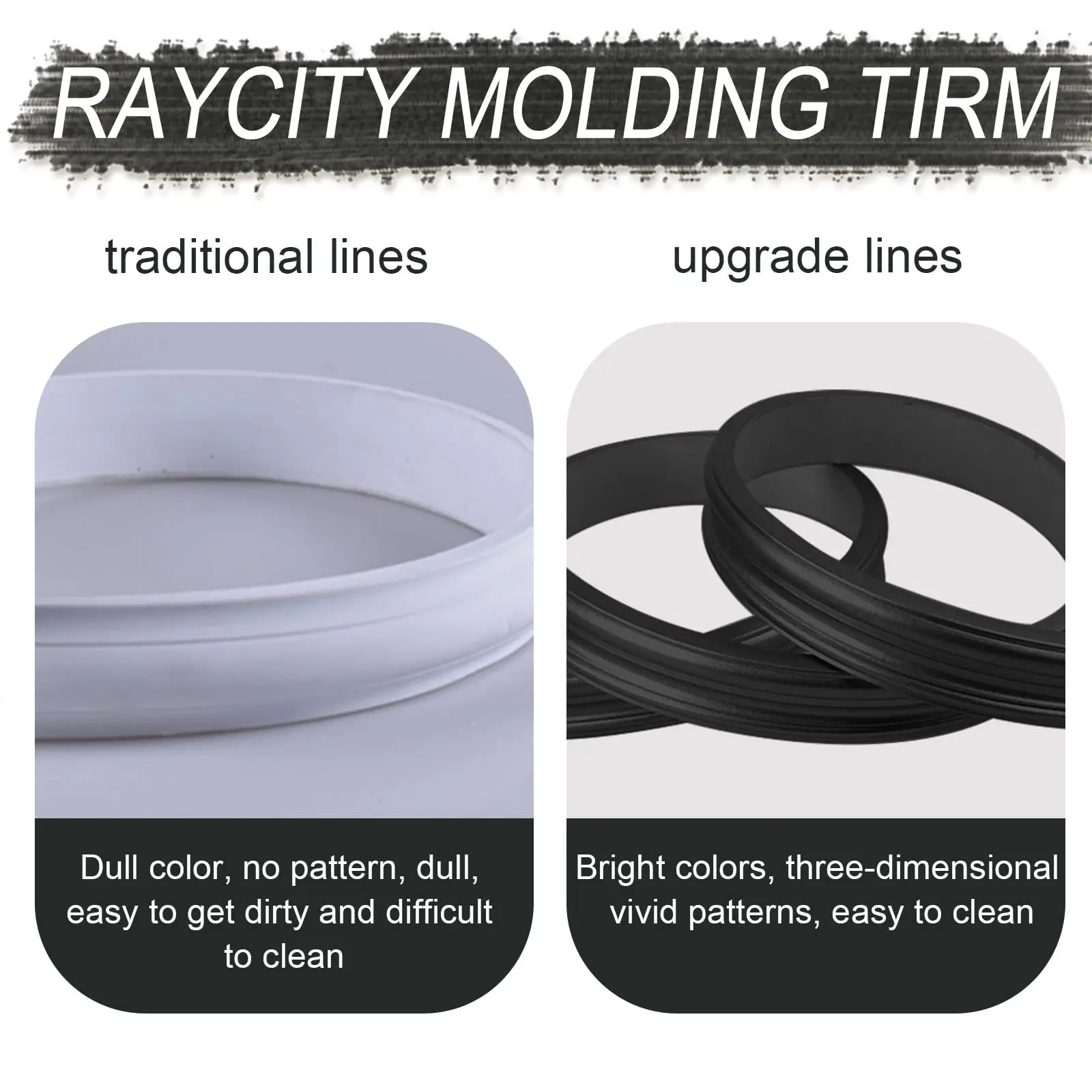 Flexible molding trim self adhesive-9.8Feet Long Peel and Stick Molding for bathroom, Wall Edge, Tile, Mirror Frame, Home Decor