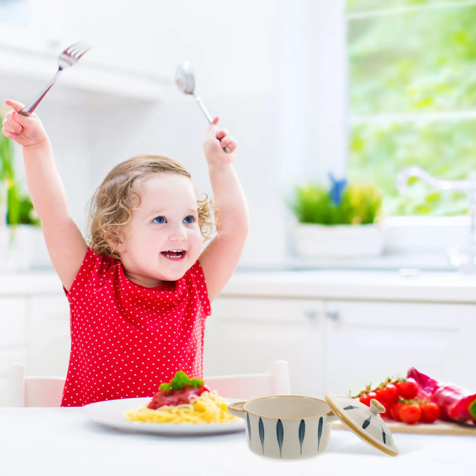 

Керамическая миска для прикорма, безопасная для ребенка, нескользящее дно, легко держать и перемещать, идеально подходит для яиц на пару и супа