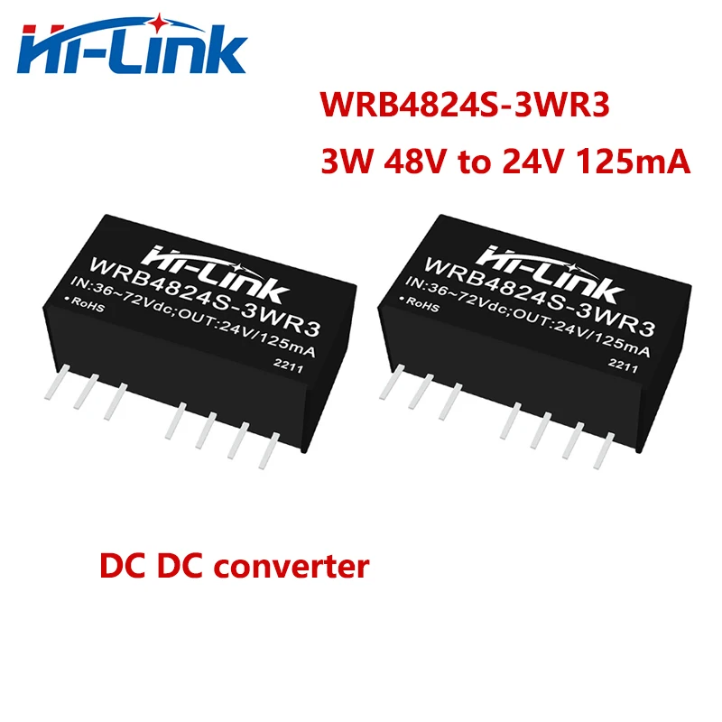 

Free Shipping Hi-Link New Model 10pcs Small Size WRB4824S-3WR3 3W 24V 125mA DC DC Converter Power Supply Intelligent Module