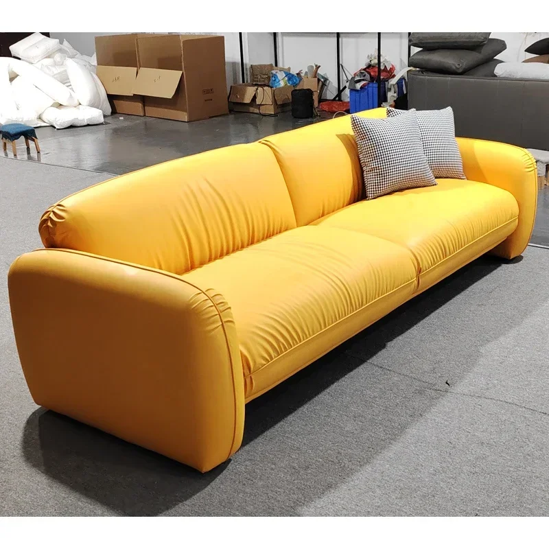 Customized Italian Minimalism Design 3 Seater Synthetic Leather Sectional Sofa Reclining Living Room Furniture Foam Apartment