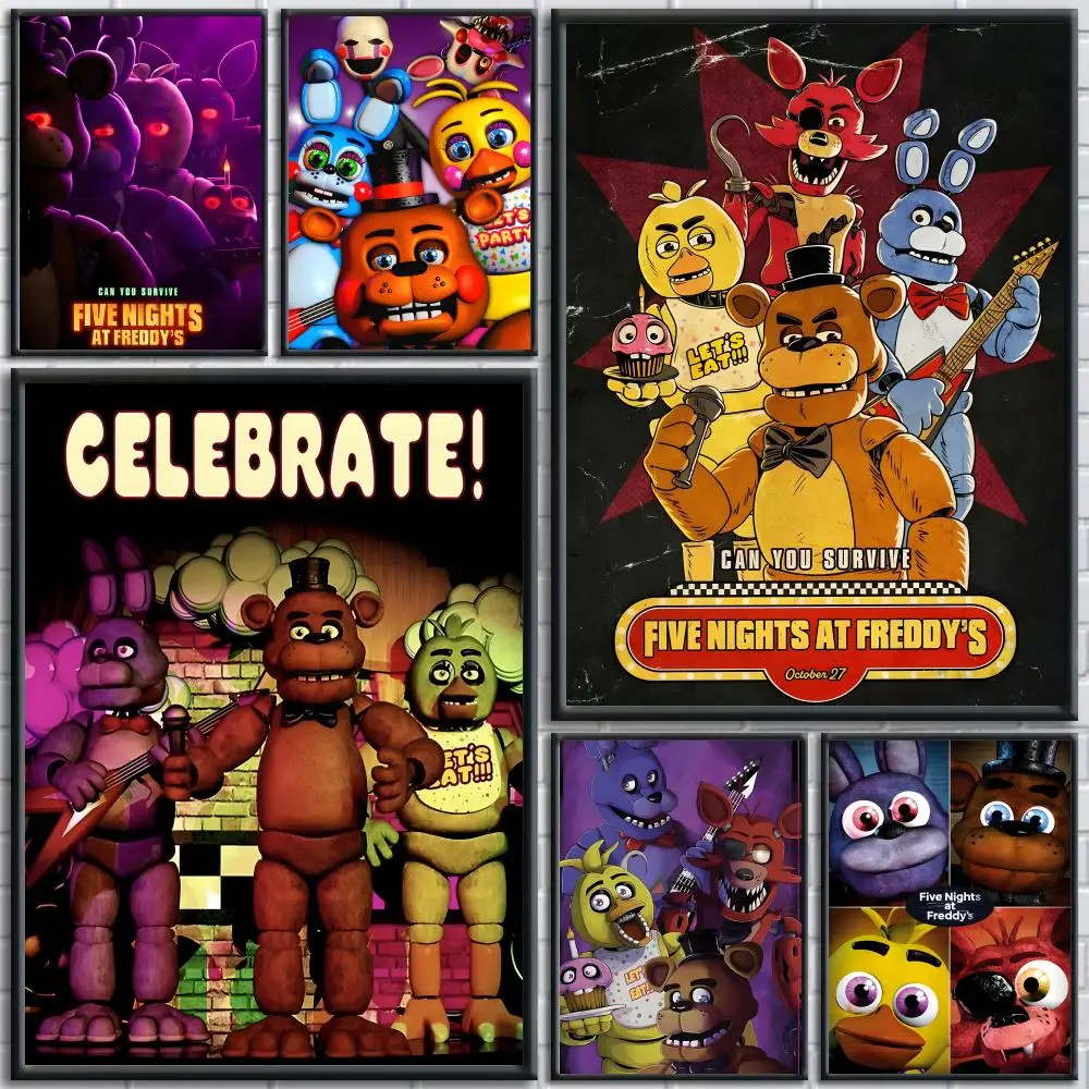 Póster estético de Five Nights At Freddy's, impresión artística de pared para sala de estar, dormitorio, oficina, decoración moderna para el hogar, regalo