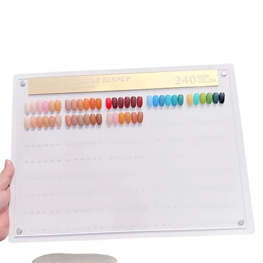 

Acycoin2A 240 Nail Color Display Board for Salon Use: Nail Art Sample Chart with Acrylic Gel Polish Rack Color Display Shelf Fe