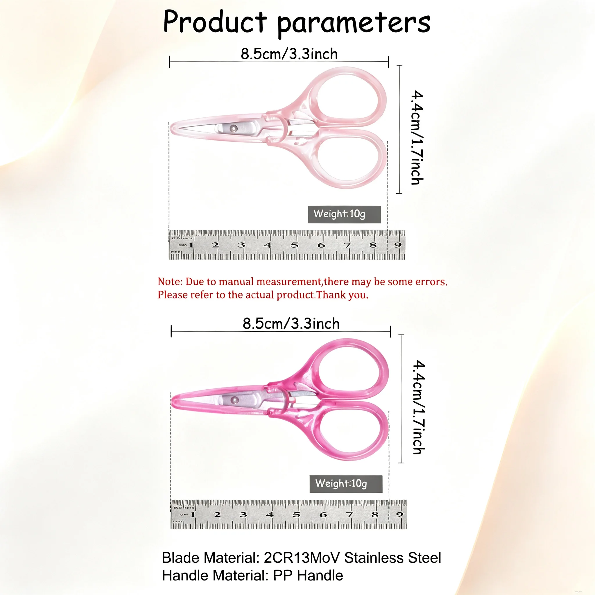 2pcs，High Quality Stationery Cutting Scissors Embroidery Scissors Sewing Scissors for Trimming Paper Craft DIY Handicraft Tools