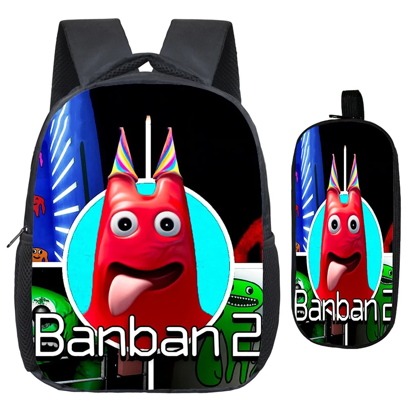 

2pcs Set Garden Of Banban Cartoon Print Backpack With Pencil Bag Lightweight School Bags for Preschool Boys Girls Kids Bookbag