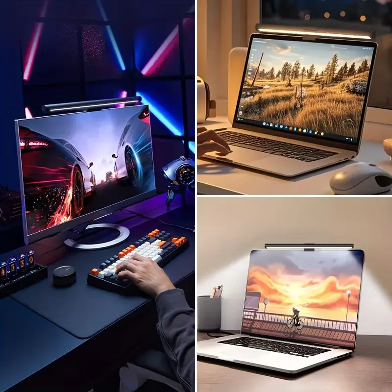 RGB Color Changing Monitor Light Bar USB Plug-in Stepless Dimmable Eye-Friendly Lamp for Gaming Desktop Laptop Work Desk view 2