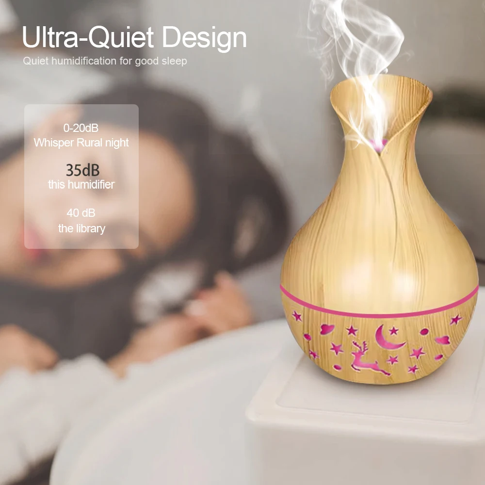 مرطب للعلاج بالروائح مع إضاءة ليد ملونة ، موزع رذاذ للعلاج بالروائح العطرية ، جو منزلي ، يحتوي على زجاجتين من Essentia ، من من من من