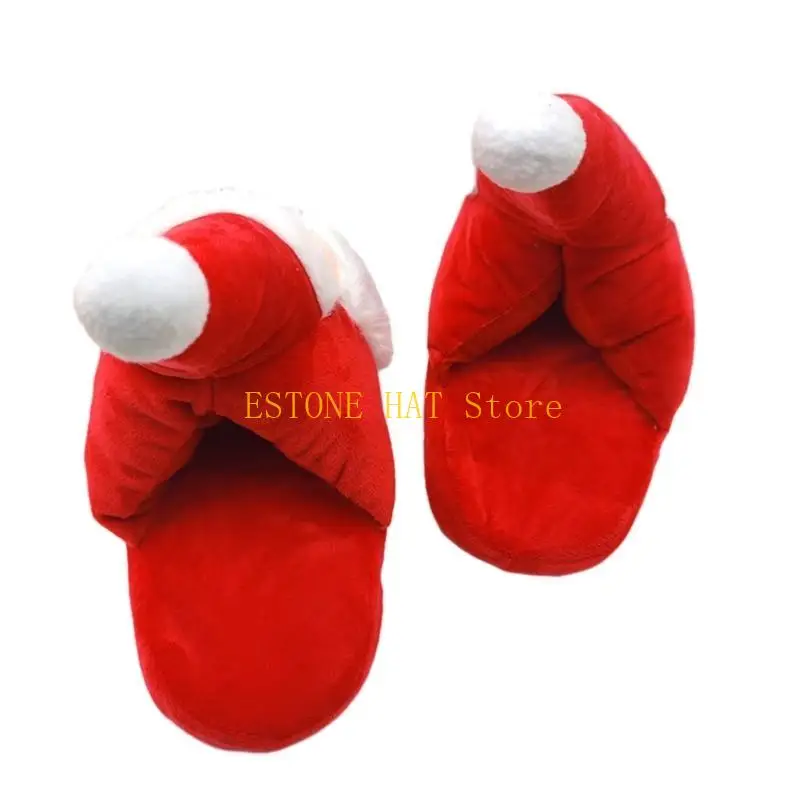 49mf Slippers Papai Noel Slippers inverno Sapatos caseiros externos para mulheres