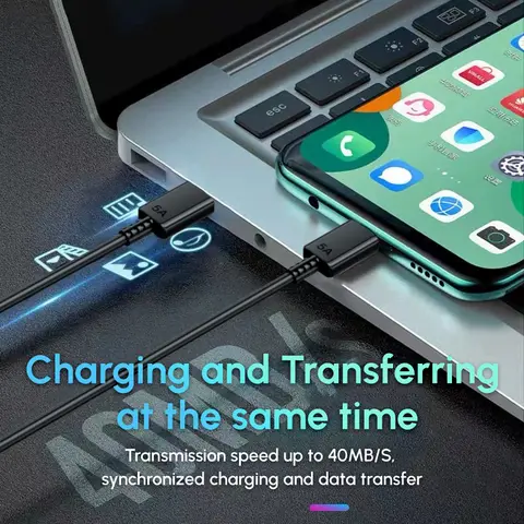 45W सैमसंग ओरिजिनल पीडी केबल यूएसबी टाइप-सी वायर्ड 25W 5A सुपर फास्ट चार्जर सैमसंग S25 S24 S23 S22 नोट 20 A15 A33 A34 A54 क्विक 8 best sales सैमसंग केबल - №2