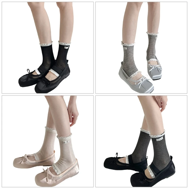 49ME Lolitas Ruffle Frilly Leg Warmers Thin Foot Cover Socks Harajuku Leg Covers