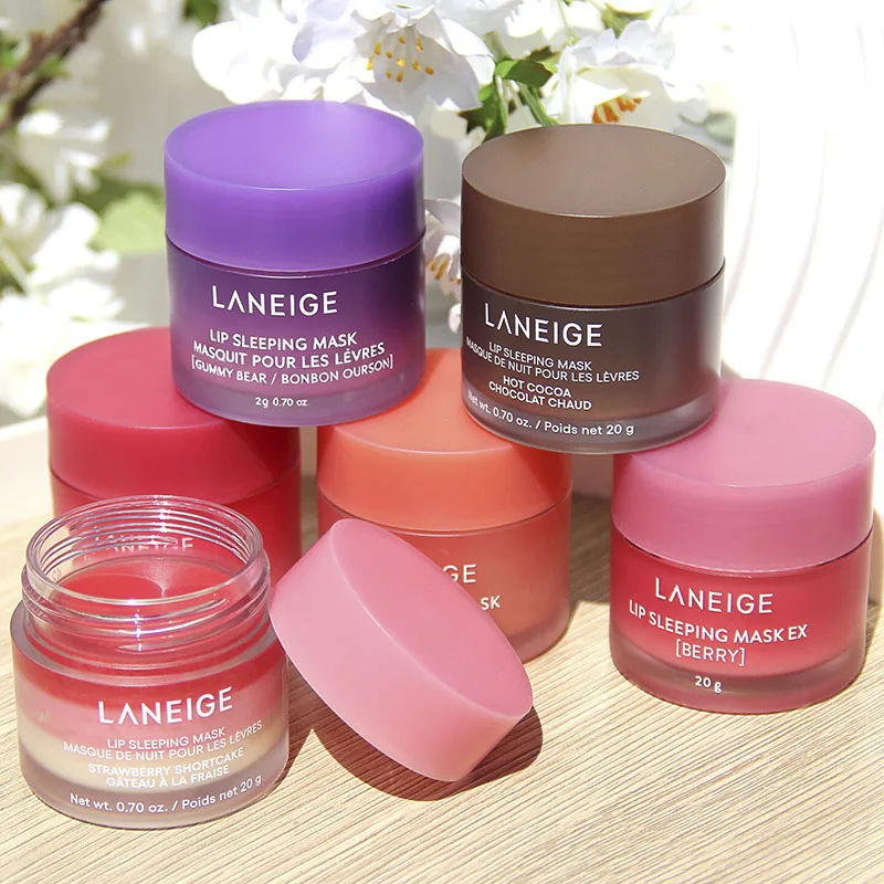 Mascarilla Labial Laneige Jelly Sleep, Bálsamo Labial Reparador Nocturno, Tratamiento Hidratante, Set de 4*8g, Hidratación, Nutrición, Brillo Labial, Cuidado de la Piel