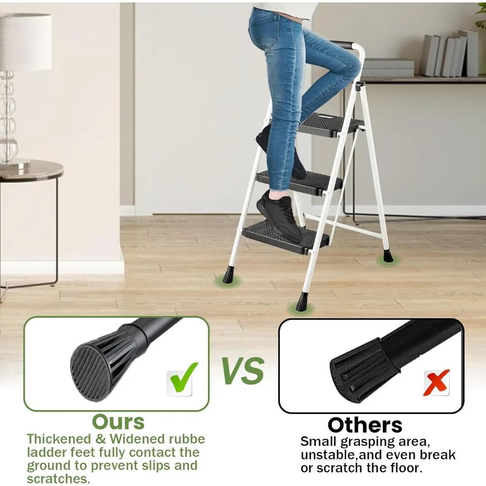 Langlebige 500-Pfund-Klappleiter für Erwachsene und Kinder mit breiten, rutschfesten Stufen