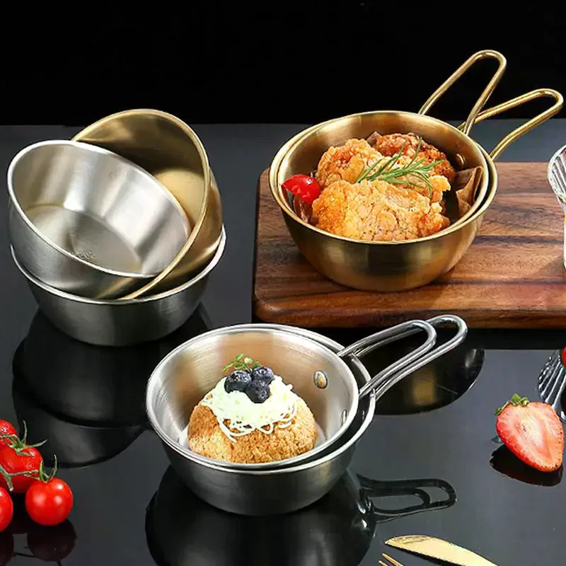 304 Stainless Steel Korean Handle Bowl For Family Kitchen Dining Non Toxic Easy Clean Tableware For Rice Soup
