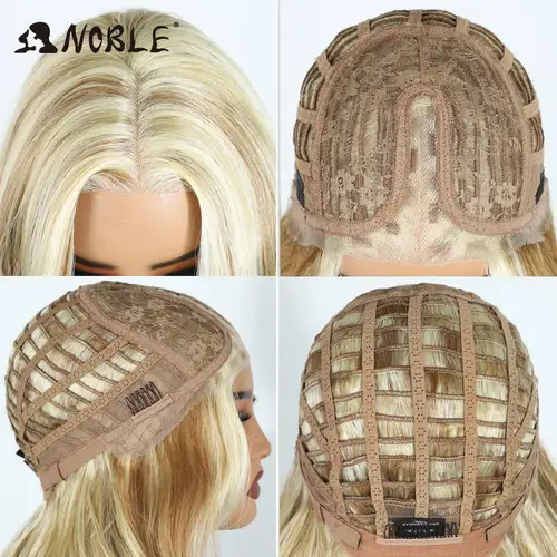 Noble 24Inch Synthetic Lace Front Wig Blonde Ombre Body Wave Hot Sale Fast Shipping Heat Resistant Glueless Wig for Women Daily - Image 6