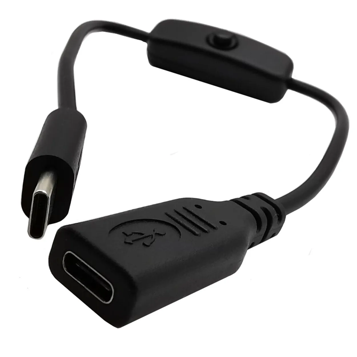 C-type man-vrouw USB-kabel met aan/uit-schakelaar, c-type USB 3.1 verlengde insteeksleutelschakelaarkabel 0,3 m