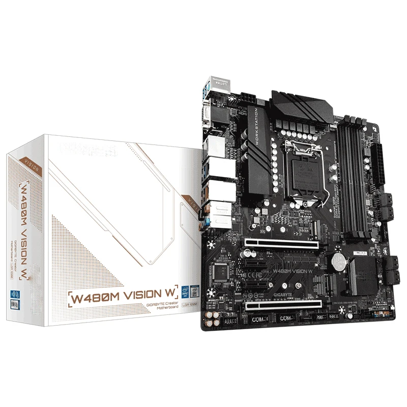 لوحة أم لمحطة العمل W480M VISION W لجيجابايت M.2 DDR4 LGA 1200 تدعم W-1200 W-1300 CPU PCIE 4.0 جودة عالية