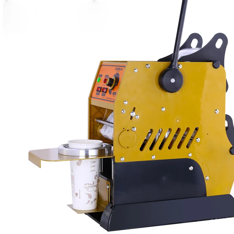 Kommerzielle Plastikbecher-Versiegelungsmaschine, Milchtee-Verpackungsversiegelung für Standardbecher mit Zählfunktion