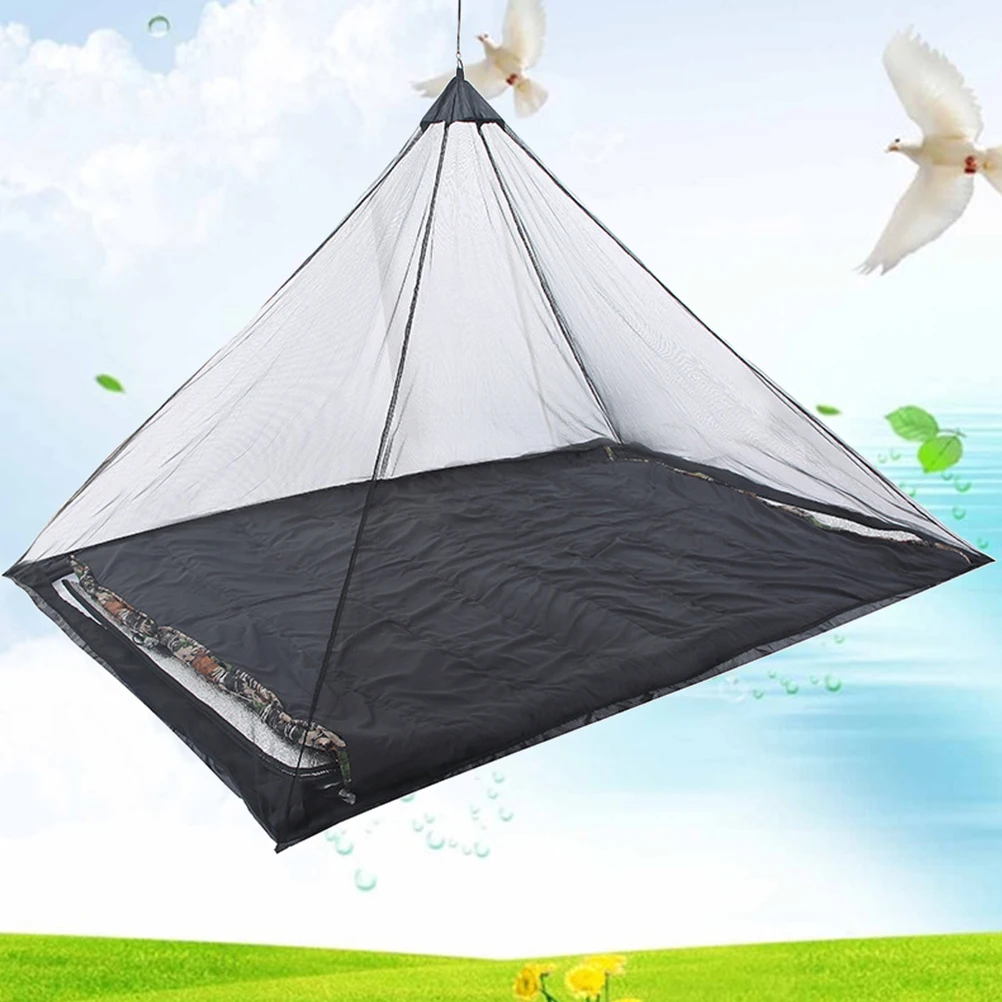 Outdoor Mosquito Net Triangle Black Lightweight Durable Net Shelter for Camping Fishing Hiking Garden Camping Nets
