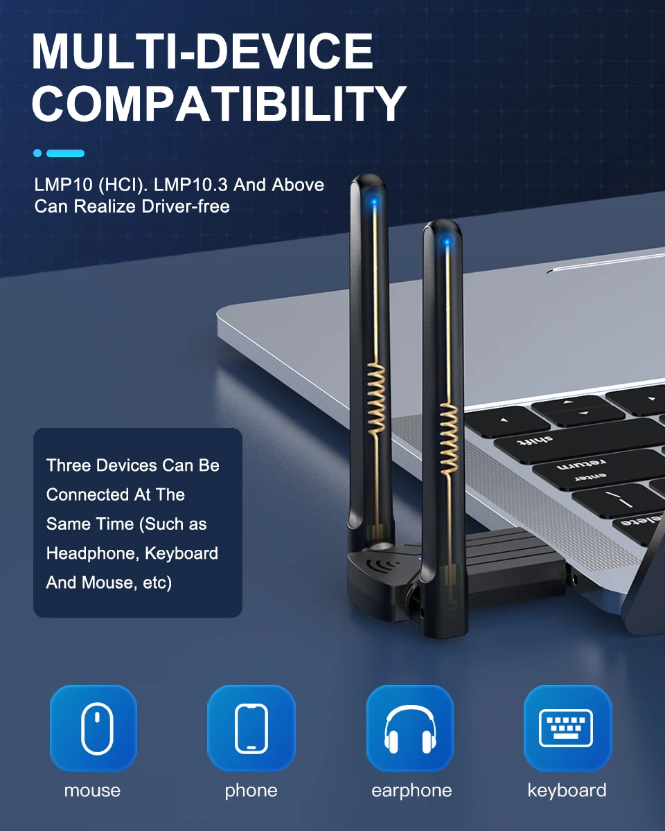 Goelely Bluetooth 5.1 Adapter Dual Band Driver Gratis Bluetooth Adapter Lange Afstand Bluetooth Audio Adapter USB3.0 BT5.1 Adapter