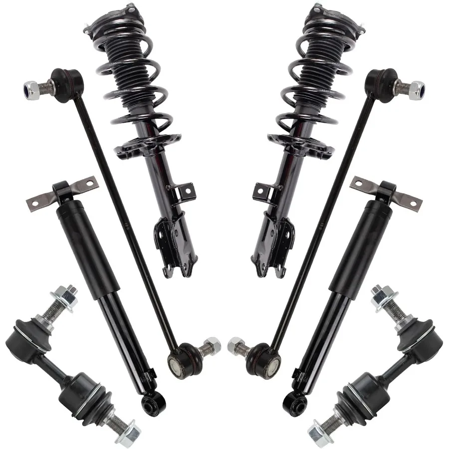 Front and Rear Suspension Kit Complete Strut Coil Spring Assembly Shock Absorber Sway Bar Stabilizer Link Compatible with 20152