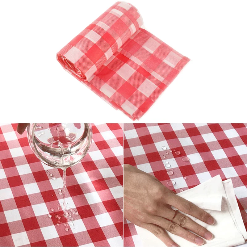 Plastic Tablecloth Disposable Thickening Red Checkered Tablecloth Party Picnic Table Waterproof Mat Wedding Home Decoration