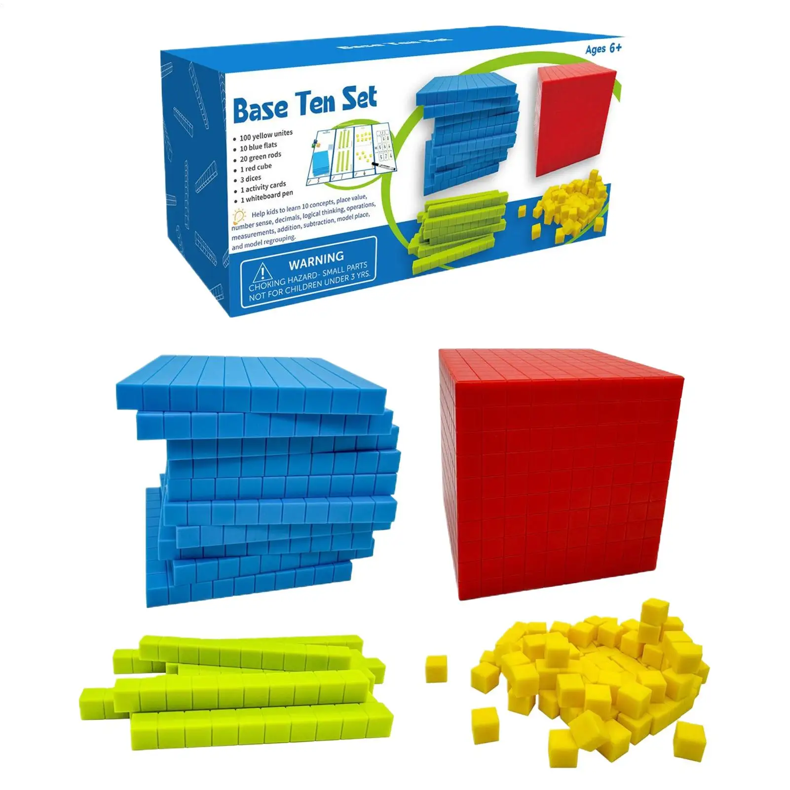 Base Ten Blocks Set Tens Hundreds Thousands Number Concepts Place Values Math Educational Toys Counting Blocks For Preschool
