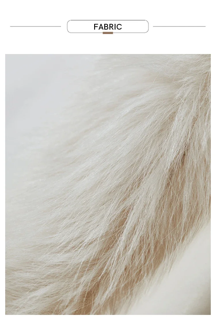 AMII 2026 Winter New Fur Jacket Solid Color Modern Warm Outerwear V-neck Imitation Fur Loose Spliced PU Top Female 12424012