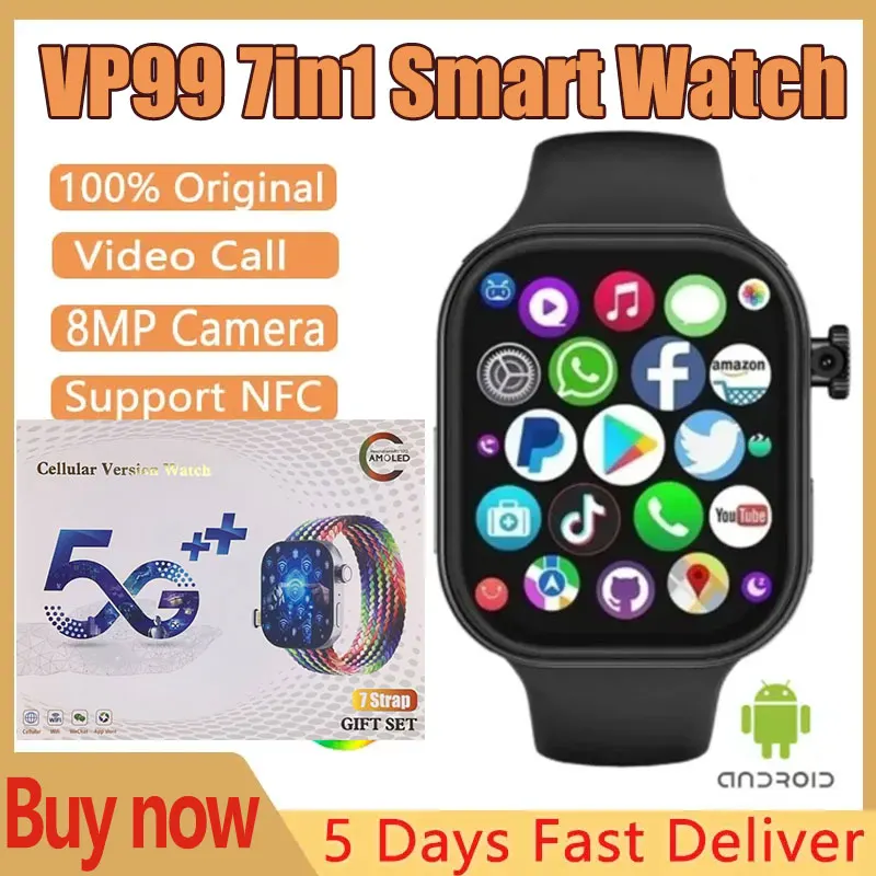 

VP99 4G LTE Smartwatch, Android OS , 2.29 AMOLED Screen, 180° Rotatable Camera，Global Talk, GPS, WiFi & SIM Card Slot Support