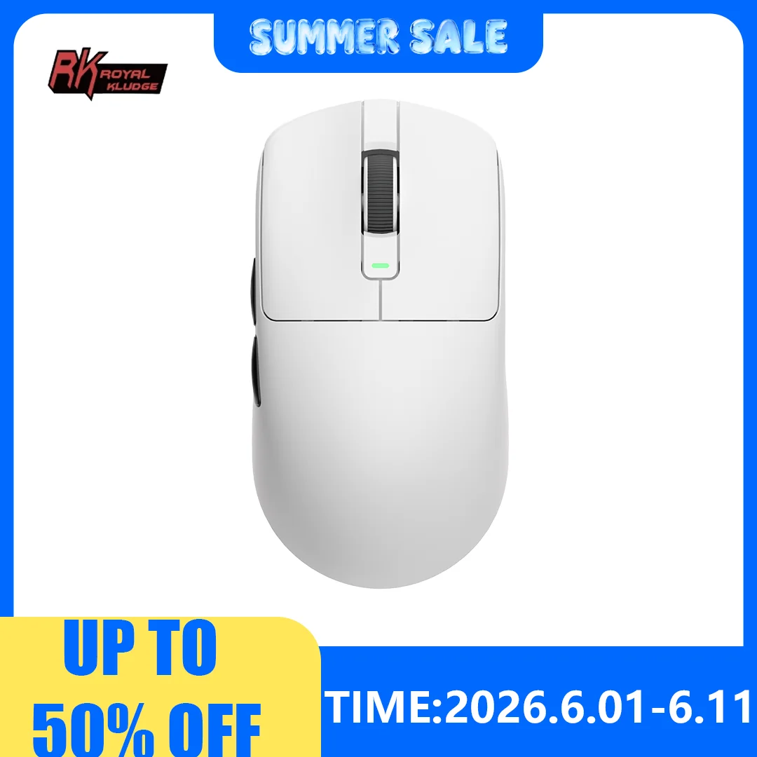 RK ROYAL KLUDGE M3 PAW3950 Gaming Mouse 47G Lightweight 26000dpi 8000Hz Tri-mode Bluetooth Wireless Mouse Ergonomic for Computer