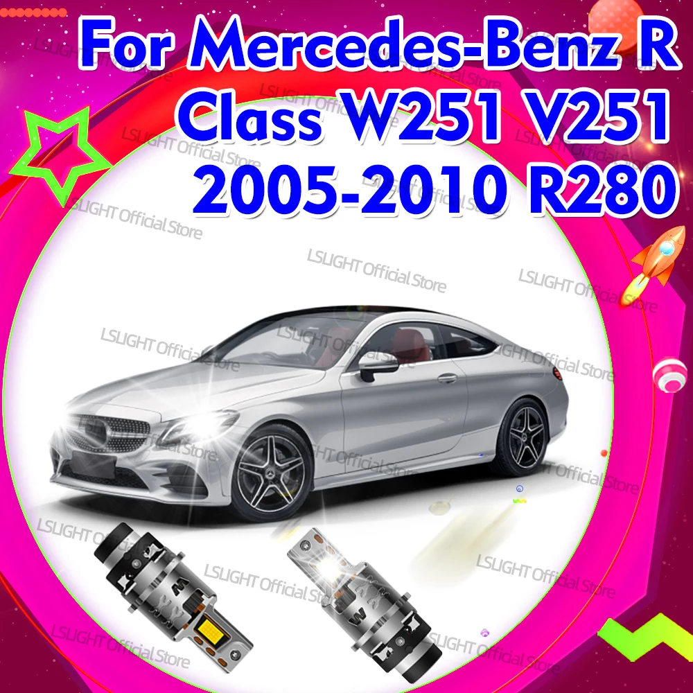 2x Two Sided 3570 CSP LED D2S D2R Headlights 30000LM For Mercedes-Benz R Class W251 V251 2005-2010 R280 R300 R320 R350 R500 R63