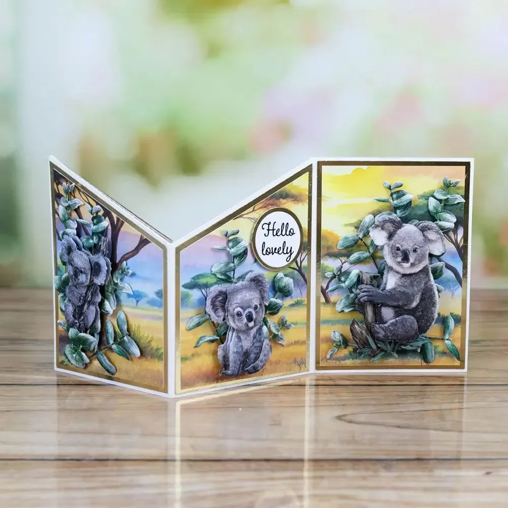 حار الأسرة لطيف أرنب 2025 جديد الحيوان كوالا خلفية المعادن قطع يموت سيليكون ختم سجل القصاصات Stencil ألبوم صور لتقوم بها بنفسك ورقة #6