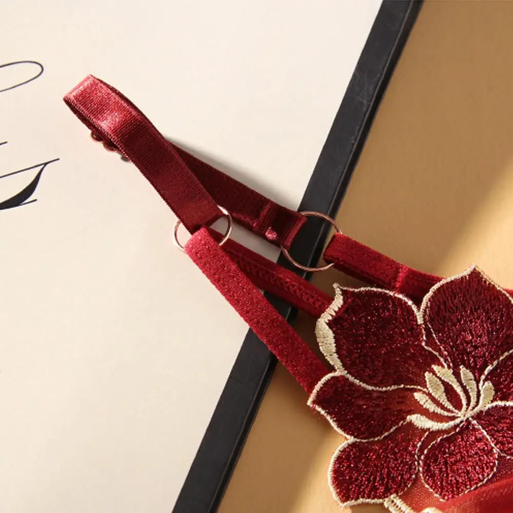 Lingerie Temptation Flower Transparent Embroidery For Girls Korean Underwear Women Panties T Back Thongs String Briefs