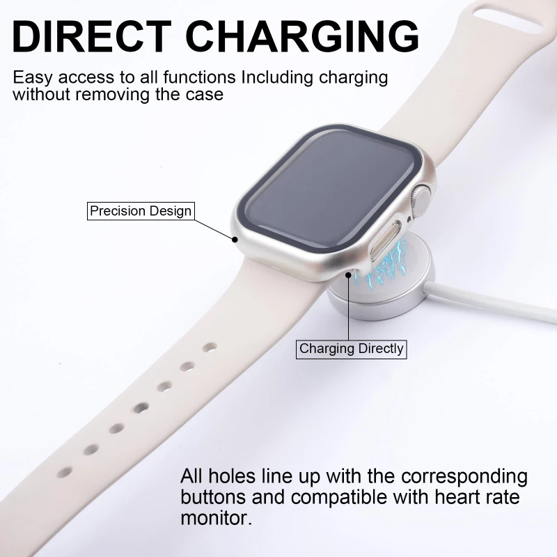 1-2pcsGlass + غطاء لساعة أبل 46 مللي متر 42 مللي متر 40 مللي متر 45-41-38-44 مللي متر حامي الشاشة iwatch سلسلة 10 9 8 7 6 5 3 SE اكسسوارات #6