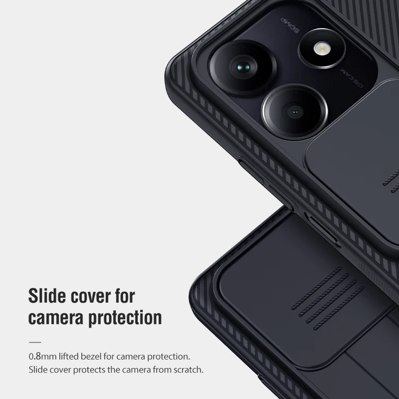 Nillkin Case For Xiaomi Redmi Note 14 5G Fashion Classic Slide Cover Protection Camera Privacy Wear Resistant 3D Texture Shell