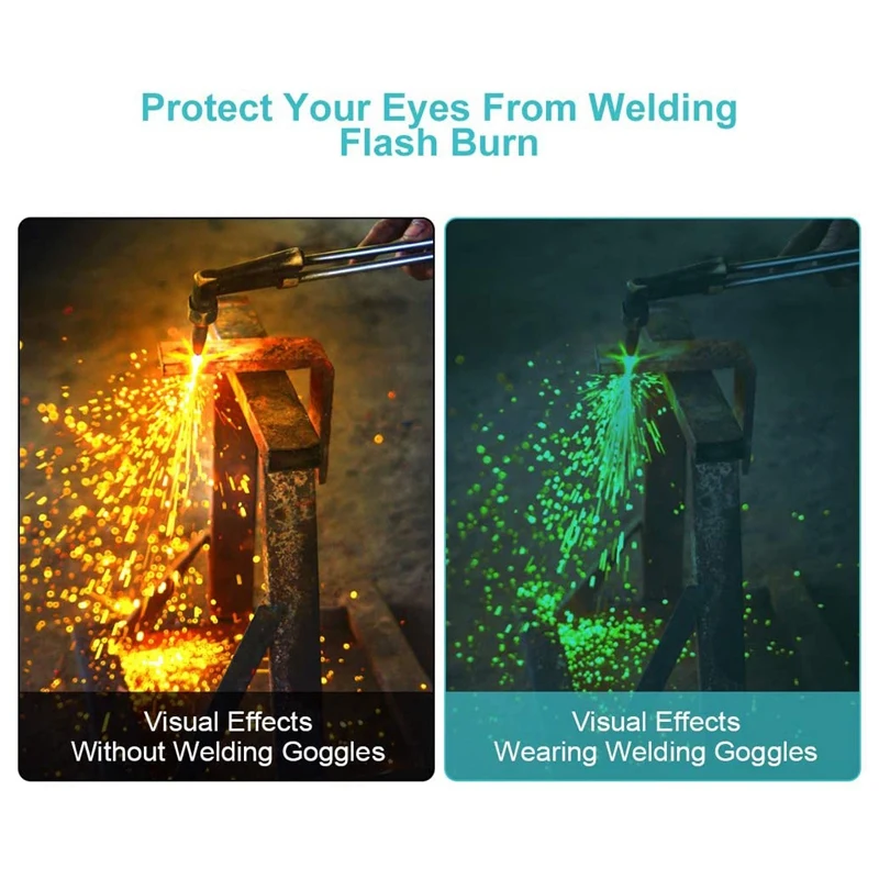 A98E-Welding Goggles Solar Powered Auto Darkening Welding Mask Goggles Welder Glasses With Elastic Headband And Storage Case