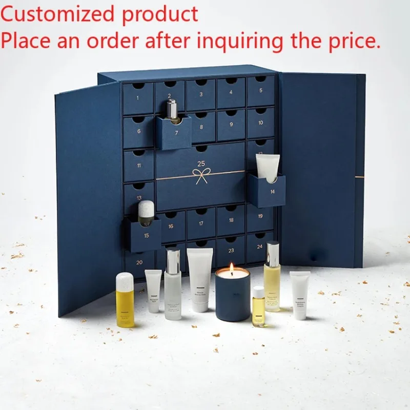 Customized queryCustom Advent Calendar Empty Luxury Cardboard Paper Gift Beauty Cosmetic Packaging Christmas Advent Calendar Box