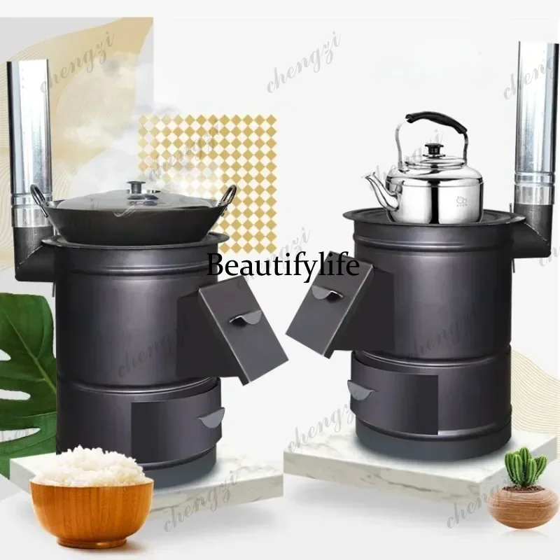 Portable Wood Burning Chimeneas Smokeless Fire Pit Stove Outdoor Heater for Camping Patio Garden Mobile Brazier Large