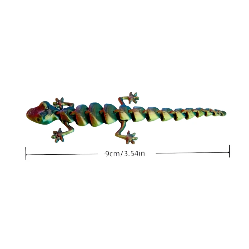 30PCS 3D Printed Gecko with Movable Joints - Fun Desk Toys, Random Colors, Cool Gift for Kids & Collectors