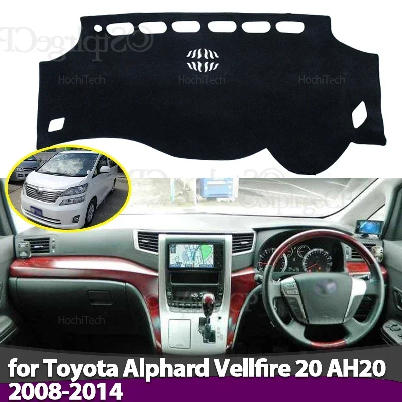 Car Dashboard Cover Avoid Light Pad Instrument Panel Mat Case Carpets for Toyota Alphard Vellfire 20 AH20 2008-2014