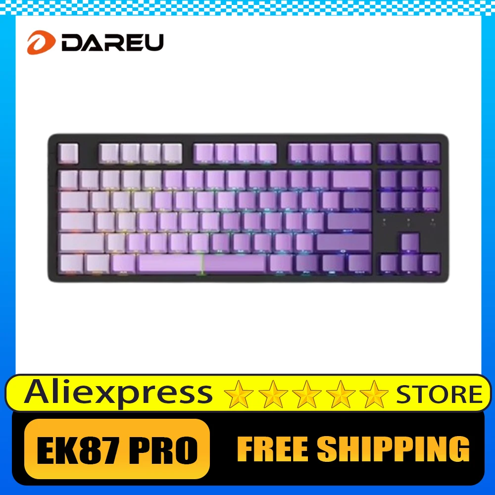 

Dareu Ek87pro Mechanical Keyboard Tri Mode Bluetooth Wireless Rgb E-Sports Gaming Keyboard Low Latency Hot Swap Gasket Pc Gifts