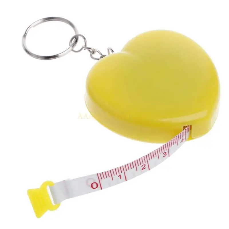 A2BE Keychain Portable Rettractable Ruler en forme cœur Mesure 1,5 m