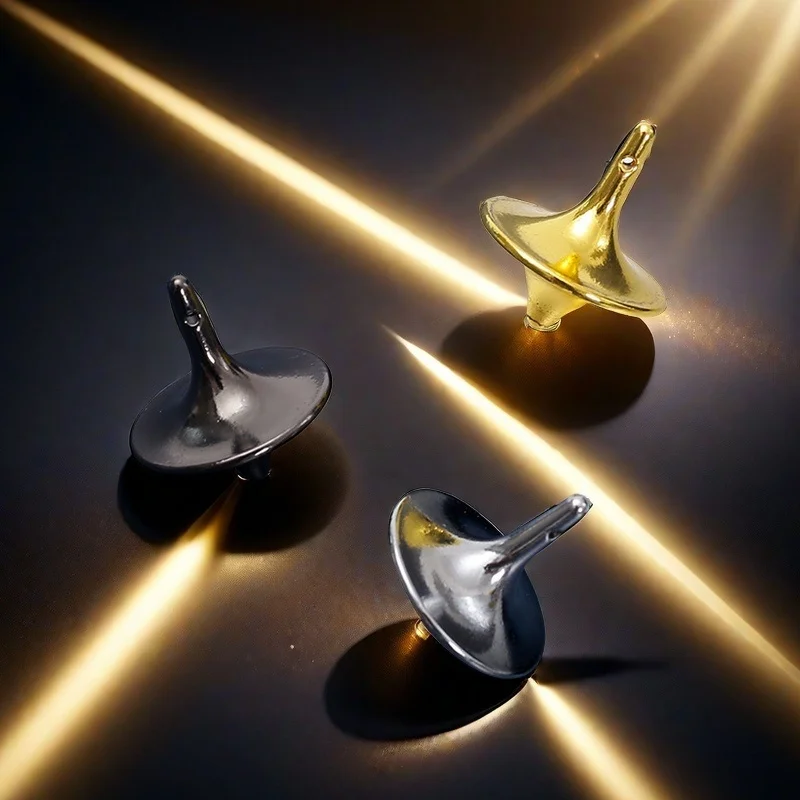 Durable Metal Gyro Spinner Toy - Cool Silver Hand Spinning Top for Stress Relief, Fidget Fingertip Gyroscope Gift for Teens