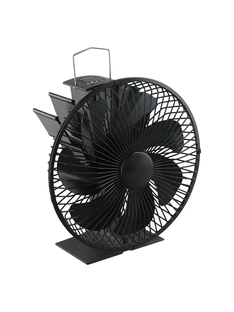 7 Blade Fan Fireplace Fan Efficient Heat Distribution High-Quality Material Protective Cover Rust Resistant Living Room