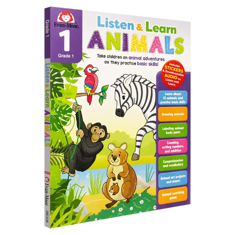 Listen And Learn Animals Grade 1 EvanMoor EvanMoor 9781645141860 Book