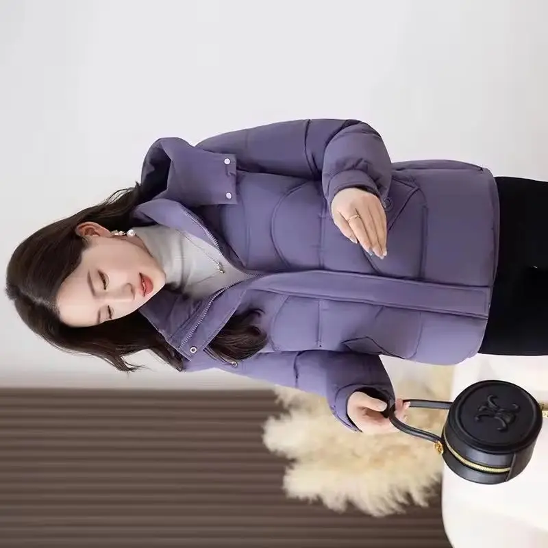 

Winter New Fashion Cotton-padded Jacket Women's Parkas Hooded Windbreaker Warm Down Cotton Jacket Ladies Outerwear Short Tops