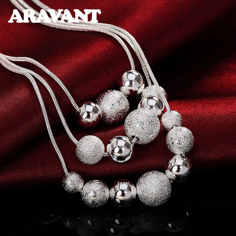 

Aravant 925 Silver Beads Chains Necklace For Women Fashion Jewelry