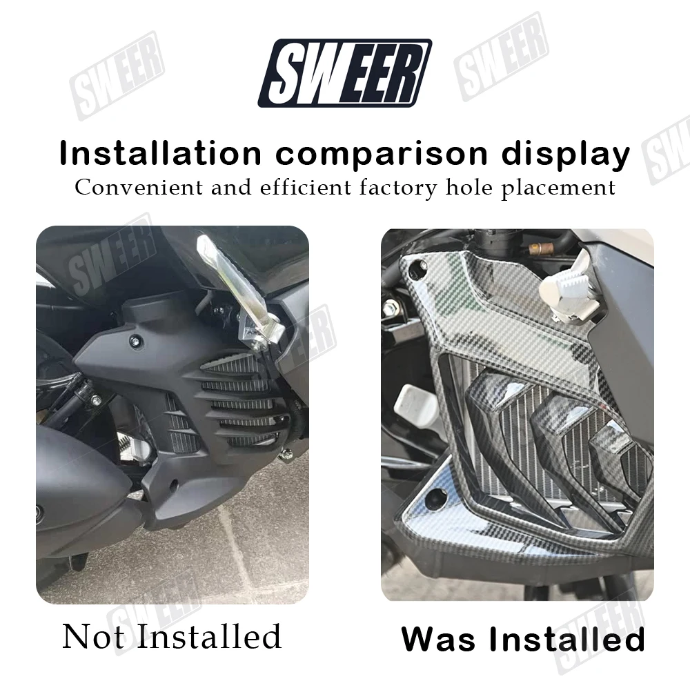 Motorcycle Water Tank Carbon Fiber Cover Compatible With Yamaha NMAX155 V3 2025 Air Filter Heat Dissipation Exhaust Cover