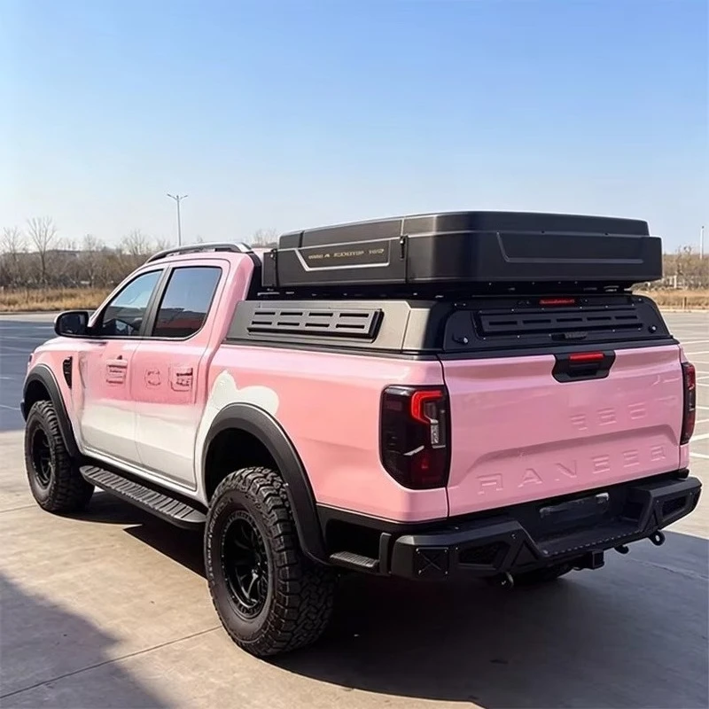 Waterproof 23cm Thickness Aluminum Hard Tonneau Cover Customizable Lockable Manual Folding Pickup Truck Bed Cover Hard Truck Cap