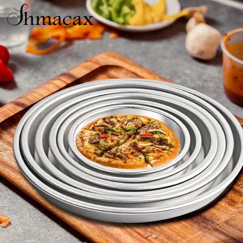 6-12inch Non Stick Pizza Pan Pizza Baking Tray Aluminum Alloy Bakeware Kitchen Tools Round Pancake Pizza Pastry Baking Tray