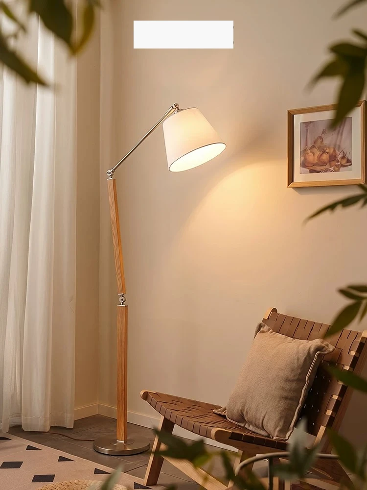 Millennium rocker arm solid wood parchment floor lamp medieval living room sofa bedroom study retro reading atmosphere LED