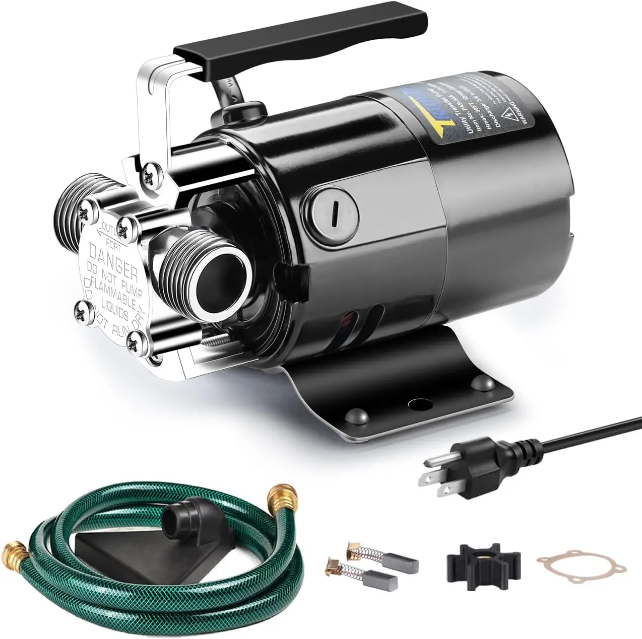 

Портативный электрический водяной насос, 1/10 л.с., 330 галлонов в час, с комплектом шлангов для слива воды из бассейнов и аквариумов